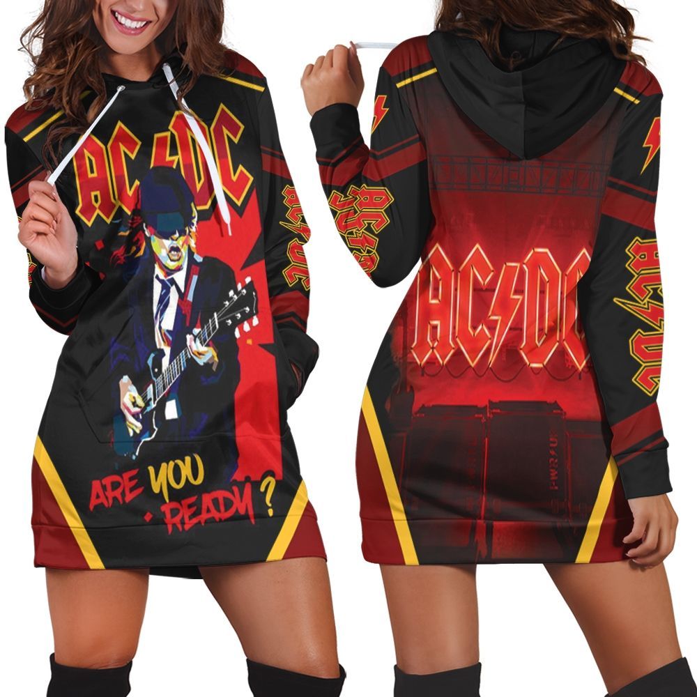 Acdc Angus Young Are You Ready Popart Hoodie Dress HD0326 – Become A ...