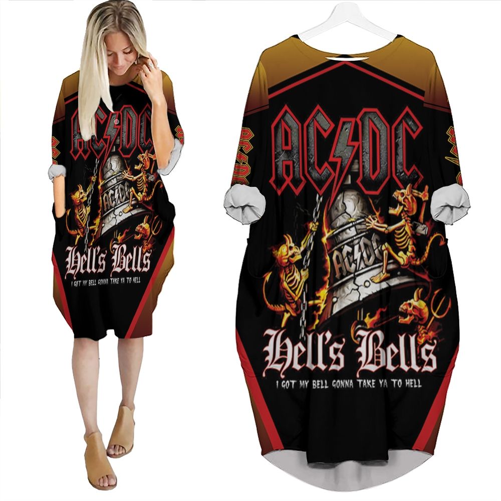 Acdc Hell Bell Devil Skull Batwing Pocket Dress PD5 – Become A Style Icon