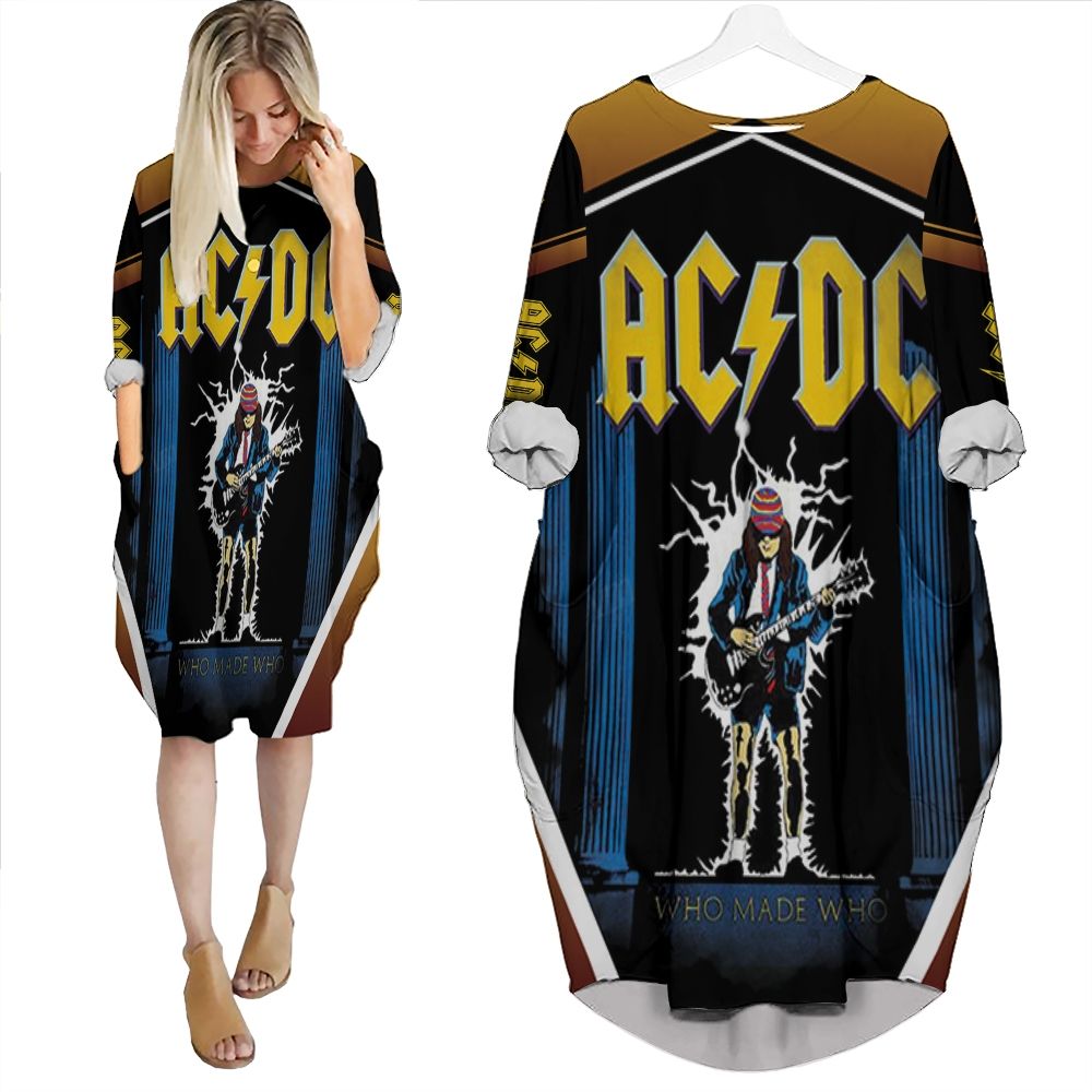 Acdc Who Made Who Batwing Pocket Dress PD13 – Become A Style Icon