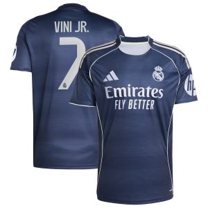 Vini Jr. Real Madrid 2025/26 Away Replica Player Jersey - Blue